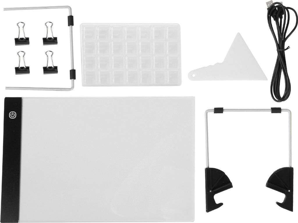 6-teiliges Set Diamantmalerei-Werkzeuge LED-Licht Künstlerbedarf Leuchttafel Flipbook-Set A4