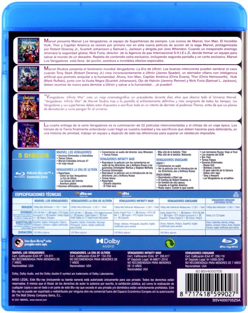 Avengers : Endgame Coffret 5 Blu-ray Marvel en version originale - 3