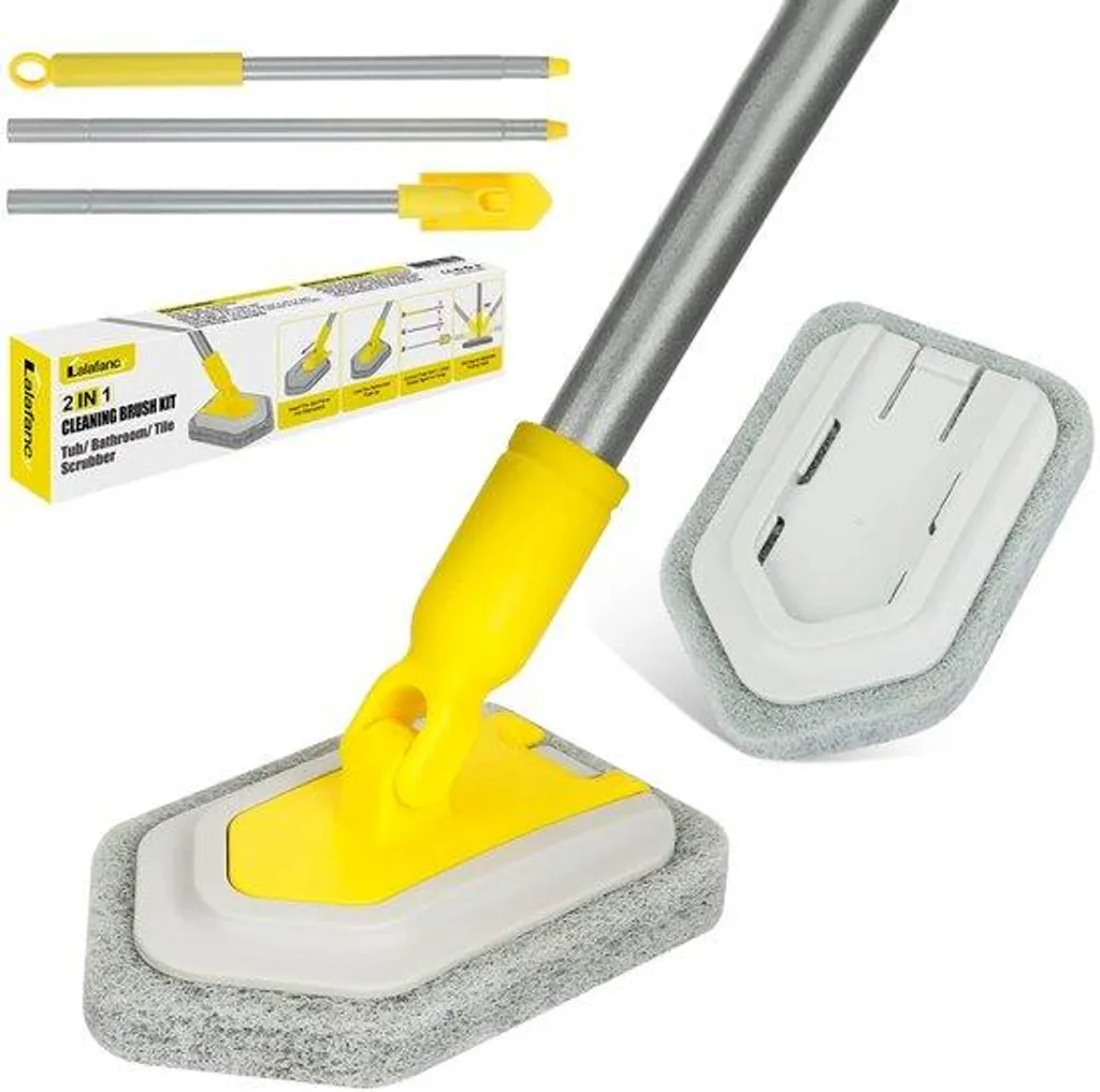 Lave-pont pour douche et carrelage de 119 cm avec brosse à poils durs