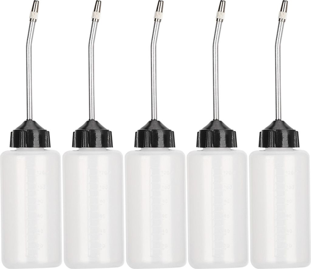 5 Stück 120 ml Kunststoff-ölspender-ölflasche mit langem Ausgießer für Nähmaschinen