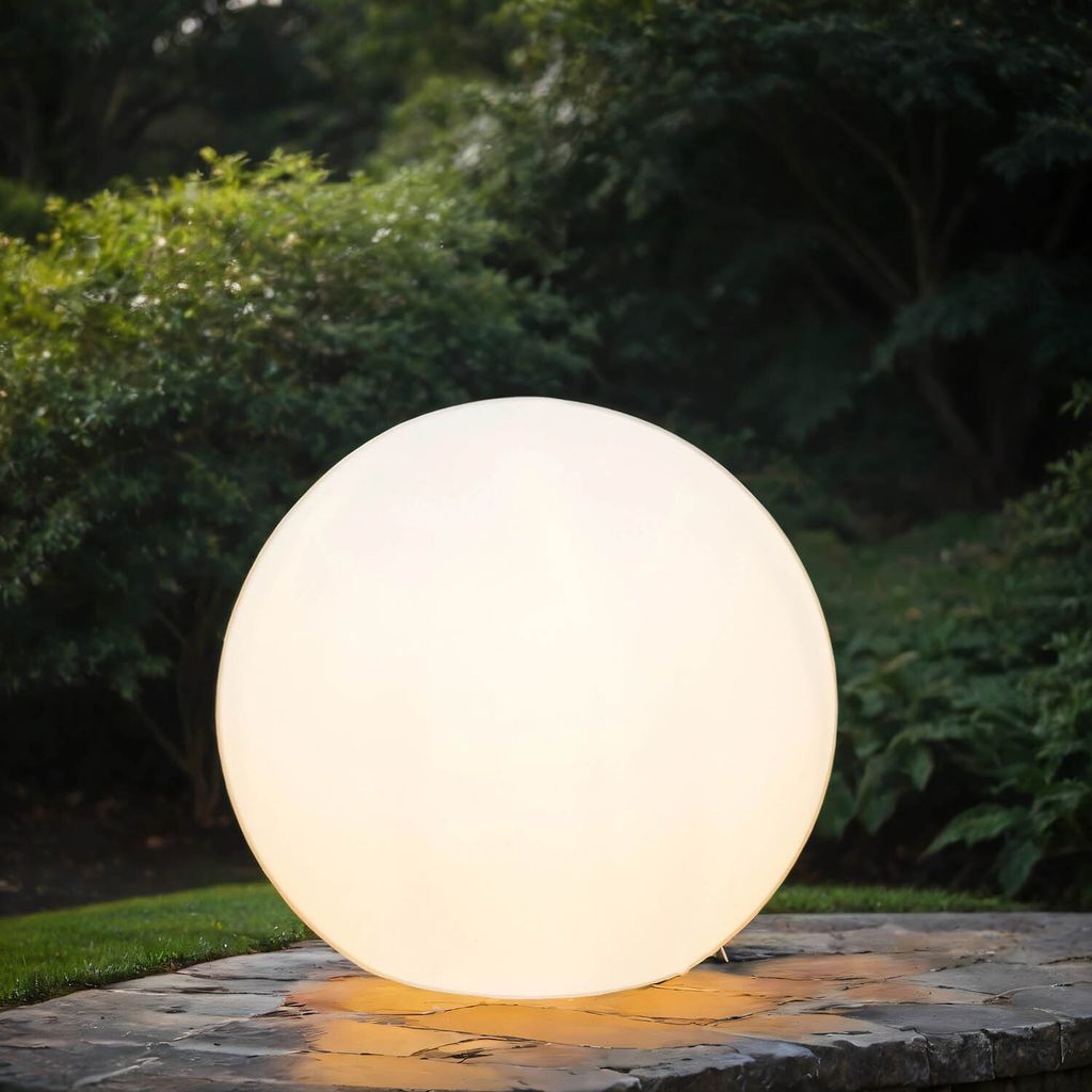 Standleuchte Außen CUMULUS Weiß Kunststoff E27 Zeitlose Stehlampe Hof Eingangsbereich Garten