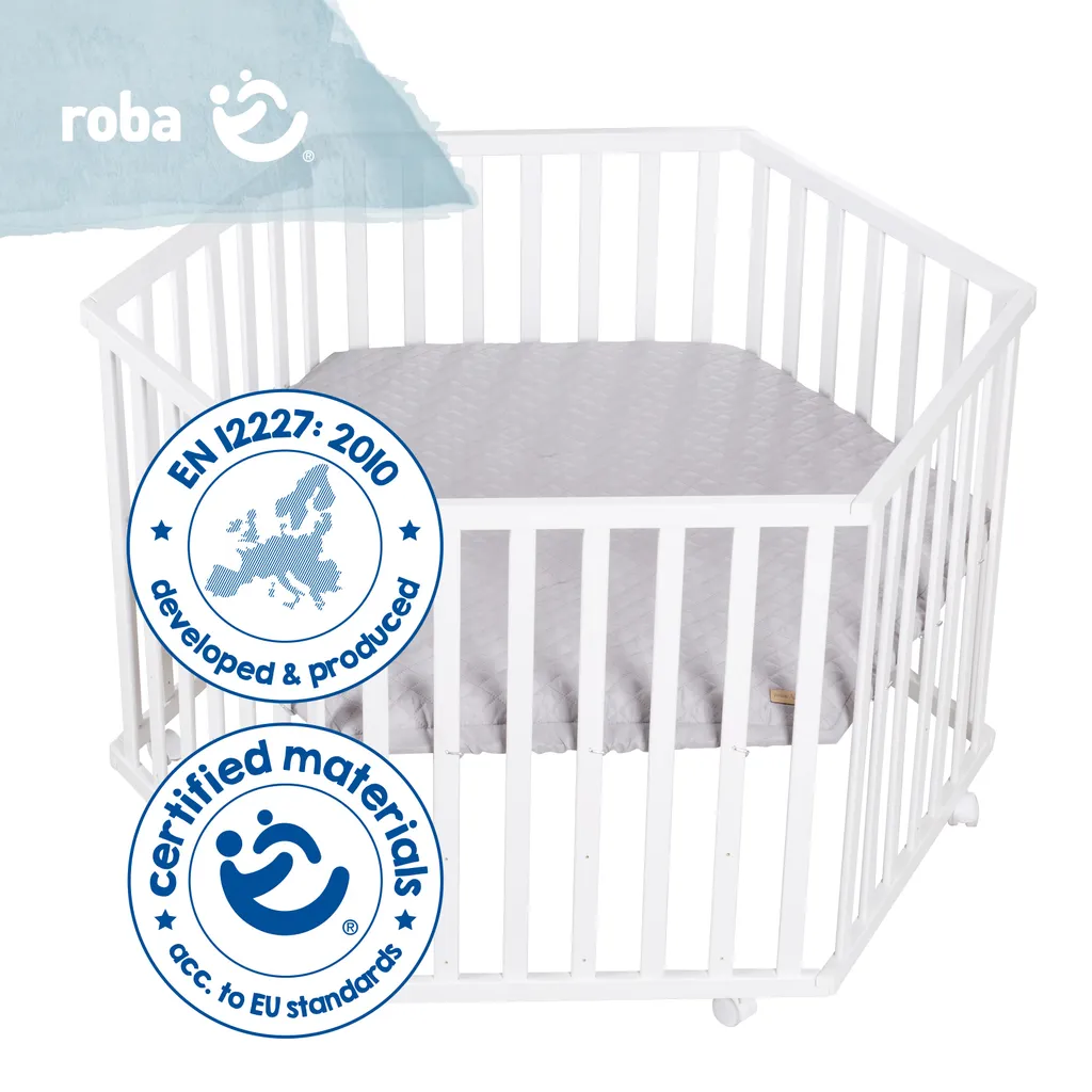 Espace de jeu sécurisé pour bébé parc hexagonal roba Style à roulettes - 3