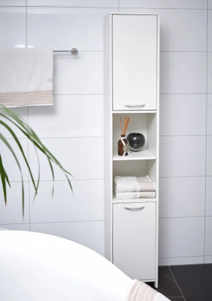 Mobiletto Bagno Alto CASARIA 180x30x30 | Arredo Bagno Salvaspazio Bianco - 15