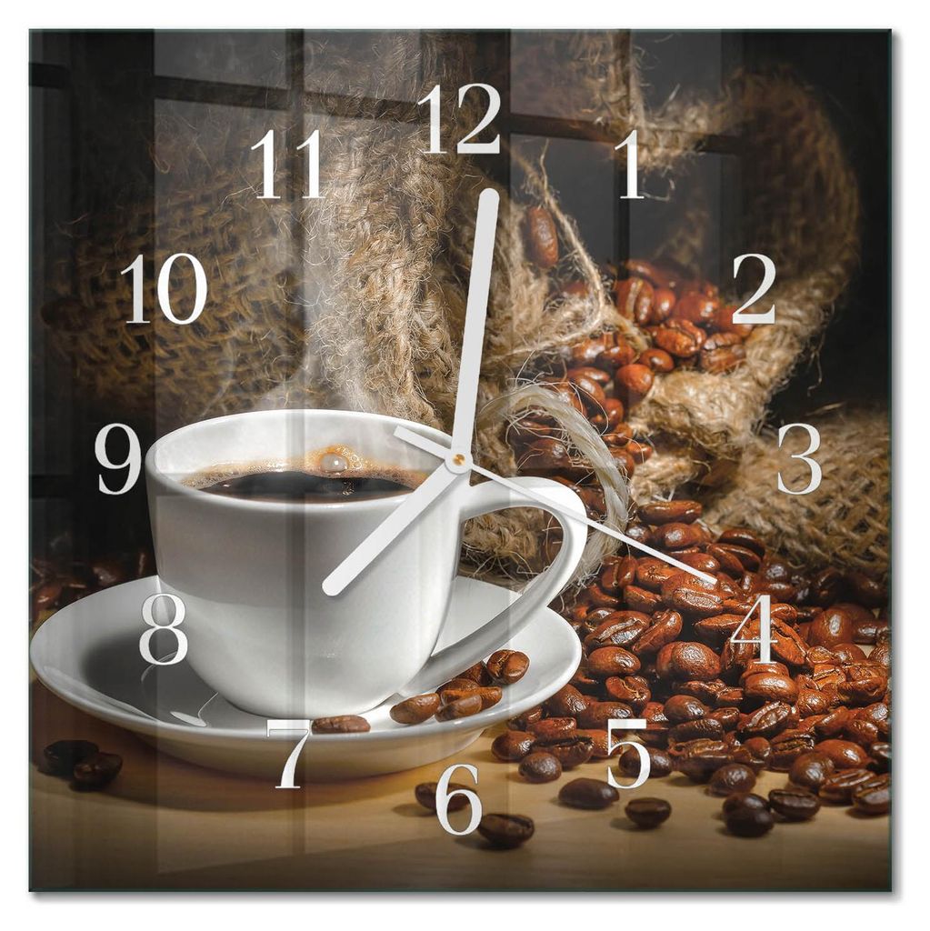 Tulup Glasuhr Wanduhr Küchenuhr Echt-Glas 30x30 cm Modern Produktbild 