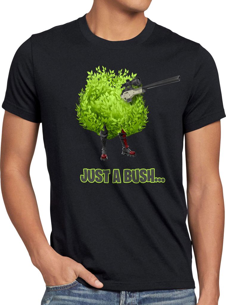 BaumwolleCloud Just a Bush Herren T-Shirt battle royale multiplayer online survival
