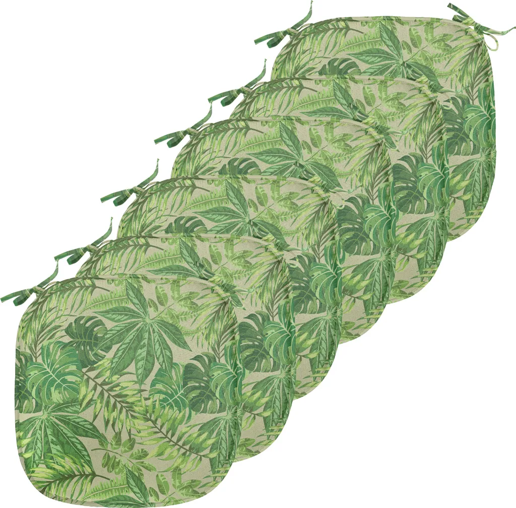 Coussin de Chaise Anti-Glisse et Anti-Taches Vert 40x40 cm - Lot de 6