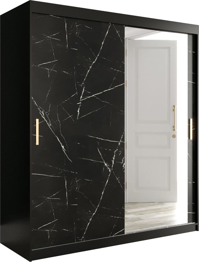 Schwebetürenschrank MARMUR T2 180, Kleiderschrank für Schlafzimmer, Modern Design