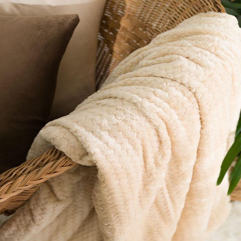 LUGO Dekodecke - beige - 200x220 cm Produktbild 