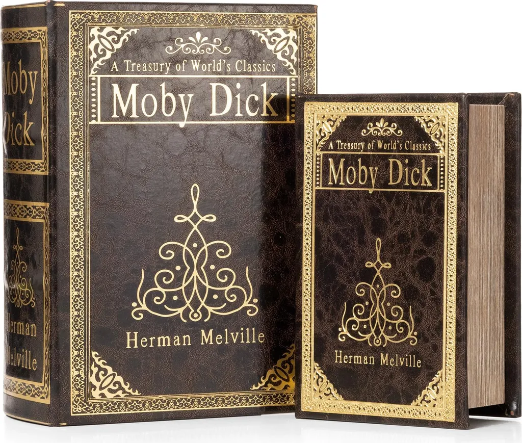 Moritz Lot de 2 Coffres-forts Camouflés Moby Dick Baleine Dorée Luxe