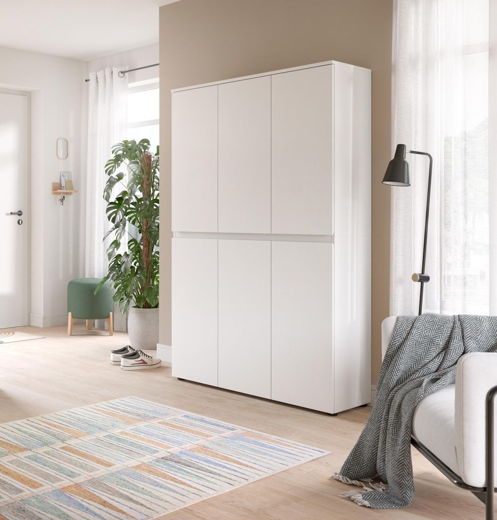 Mehrzweckschrank >Scarpa< in Weiß - 105x175x37cm (BxHxT)