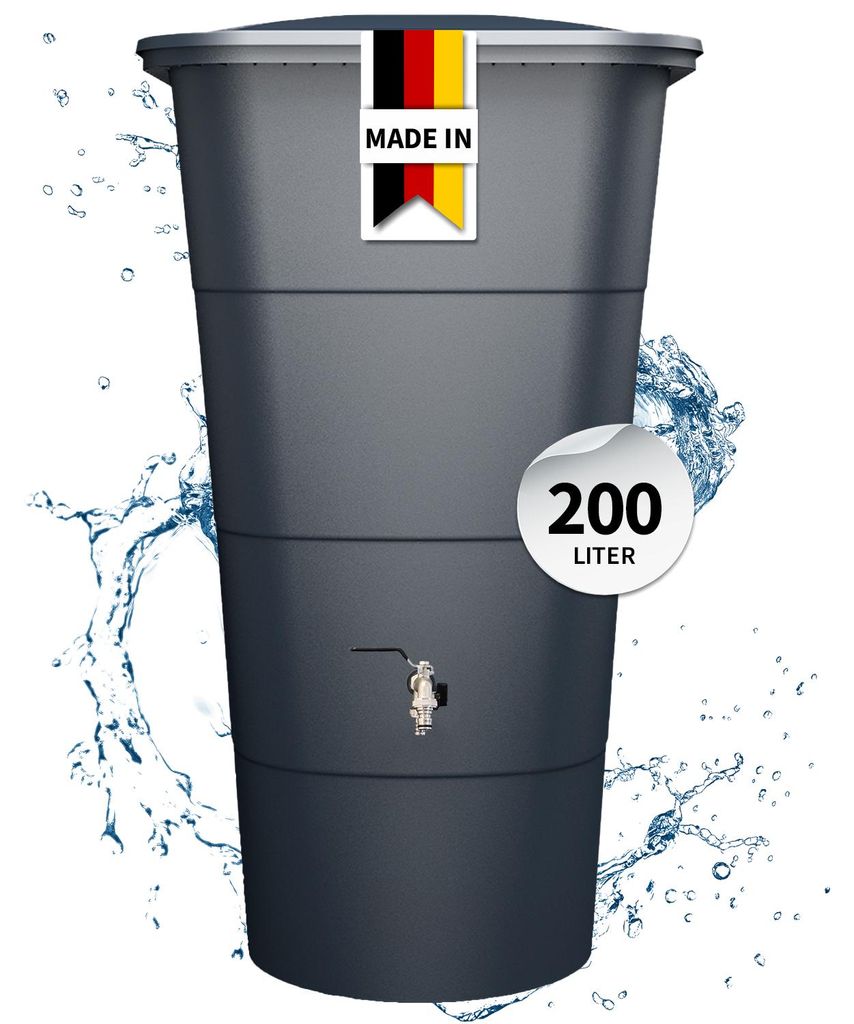 GARANTIA IBIZA Regentonne eckig 200 Liter graphite grey Produktbild 