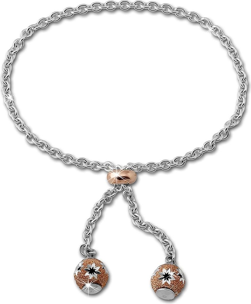SilberDream Damen-Armband Blumen 925 Silber diamantiert bis 25cm rose SDA2215E