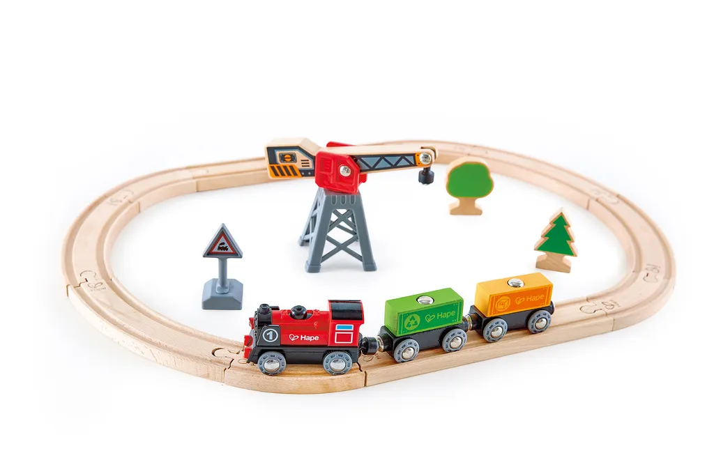Circuit de Train en Bois Livraison de Fret Cercle Hape pour Enfants