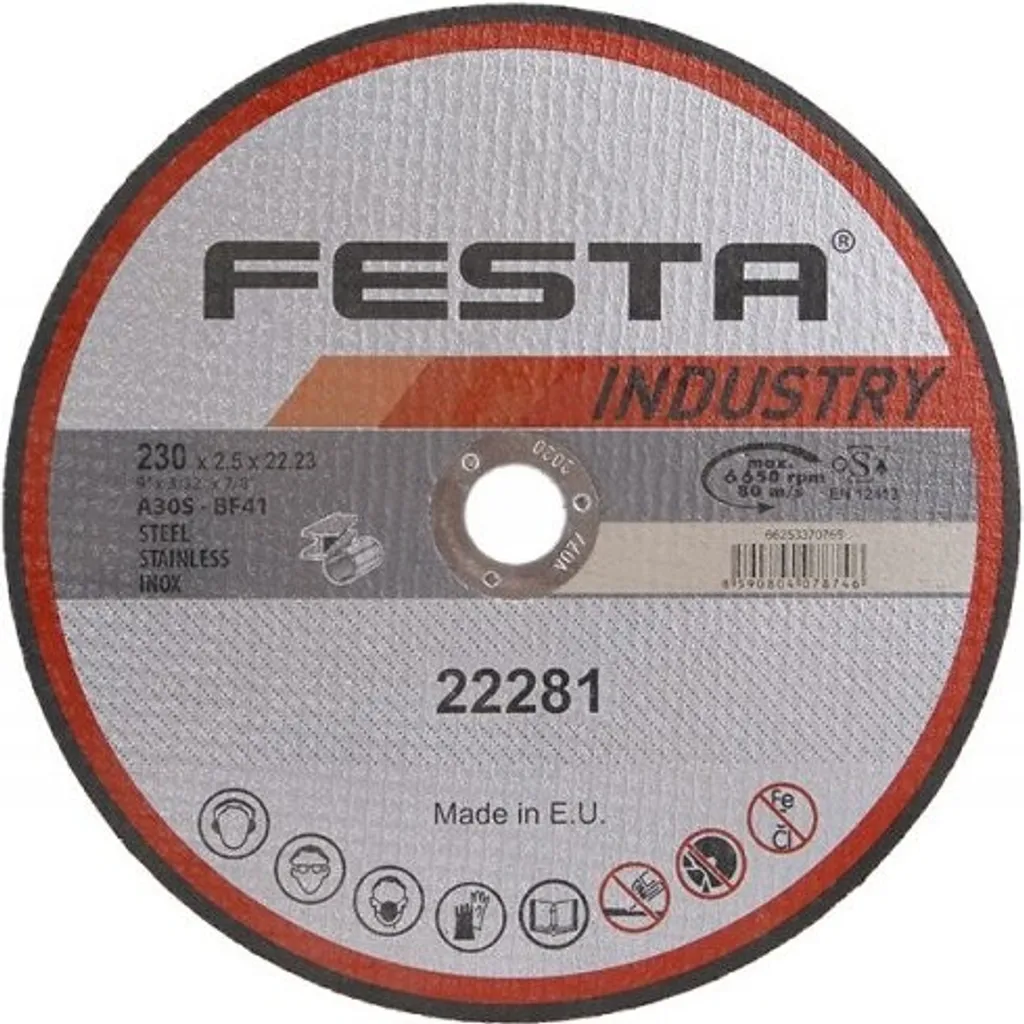 Disque à découper pour meuleuse 230 mm Festa Industry travaux de chantier