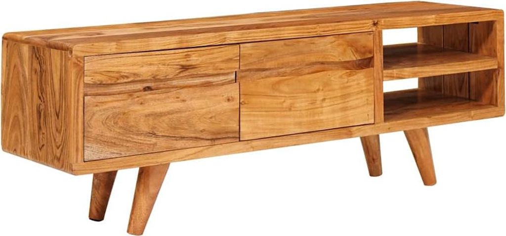 vidaXL TV-Schränk mit Regal Braun 110 x 30 x 40 cm Massivholz Akazie
