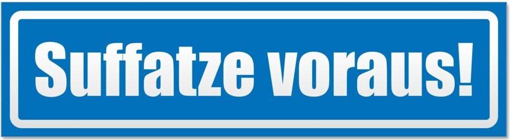 Kiwistar Suffatze voraus invertiert Magnetschild Schild magnetisch - 60cm Blau - Magnetfolie für Auto PKW Kfz