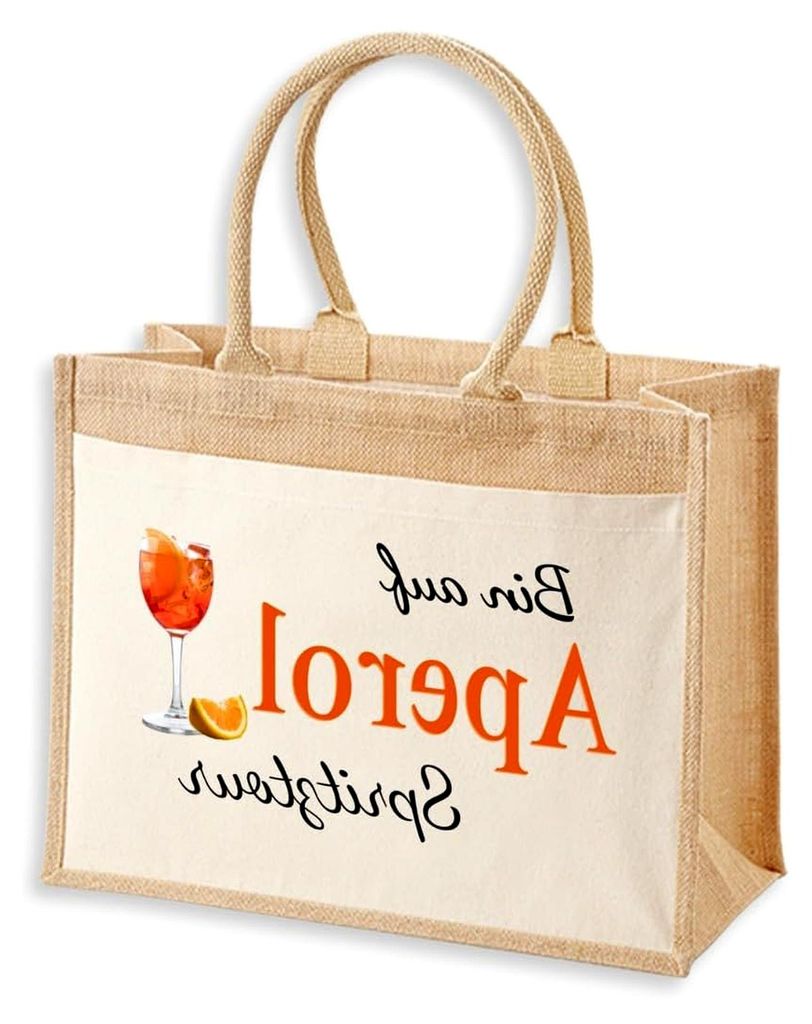 Aperol Spritz Geschenk groß Bin auf Aperol Spritztour | Große Geschenktasche für Aperol Geschenk | Tasche für Mädelsabend JGA Picknick 42 x 33...