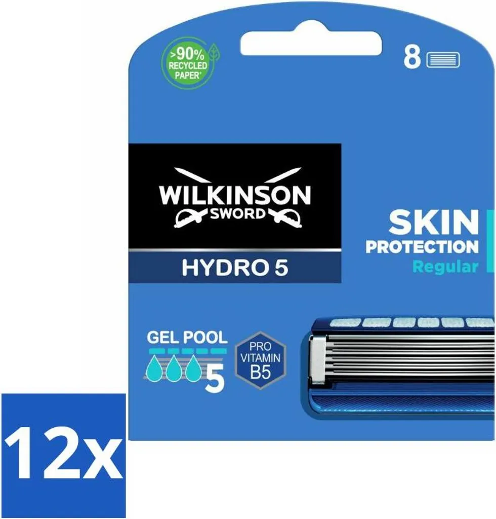 Recharges Hydro 5 Wilkinson Sword avec réservoir gel protecteur - 12 lames