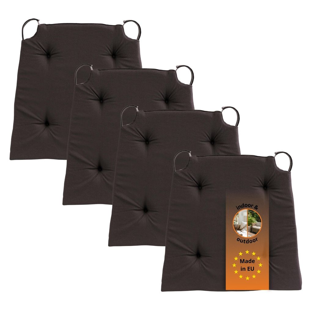 Set van 4 stoelkussens 42 x 40 cm, voor binnen en buiten, Productafbeelding 