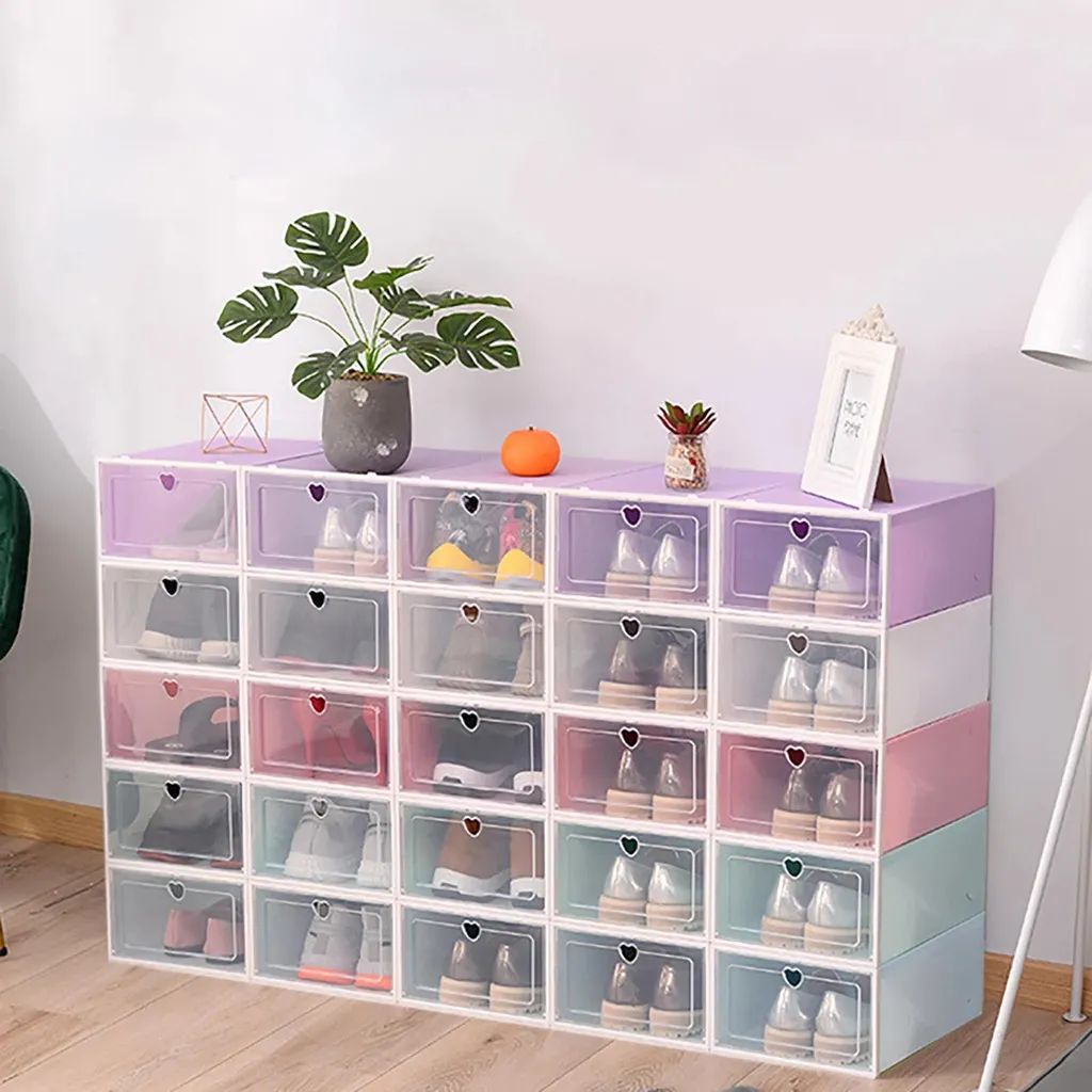 Fini le désordre : 20 boîtes à chaussures violettes empilables Style 7 - 2