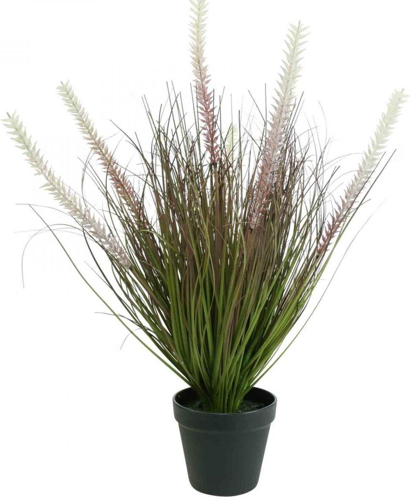 Kunstgras Zwiebelgras im Topf - Dekorative Kunstpflanze H57cm für Wohnzimmer, Büro & Geschäft