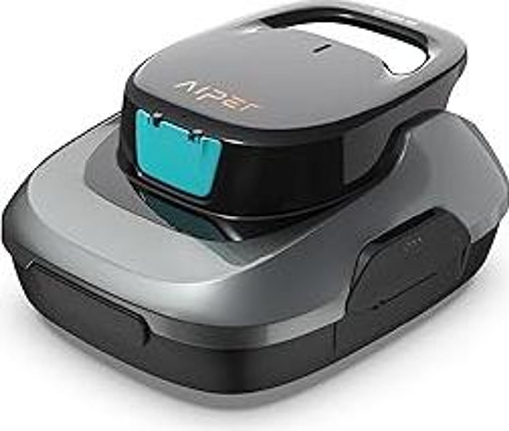 AIPER Kabelloser Poolroboter, Poolsauger Akku mit 90 Min Laufzeit, Doppelantrieb & Selbstparkfunktion, Idealer Poolreiniger für Flachbodenpools bi...