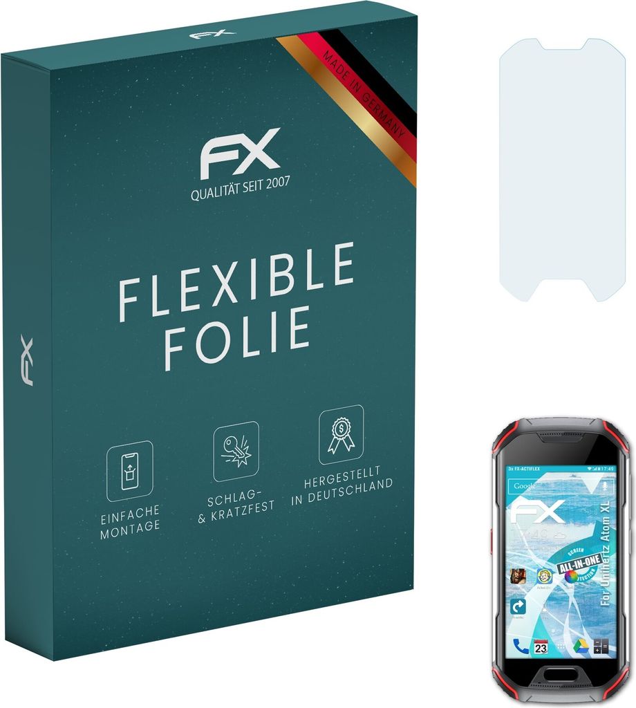 atFoliX FX-ActiFleX 3x Schutzfolie kompatibel mit Unihertz Atom XL Folie