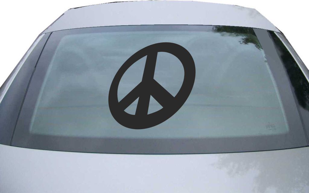 Indigos UG - Aufkleber Heckscheibe & Motorklappe DE7056 - schwarz - 600x599 mm - No Limits - Peacezeichen - Friedenszeichen - Auto Scheiben Fenster...