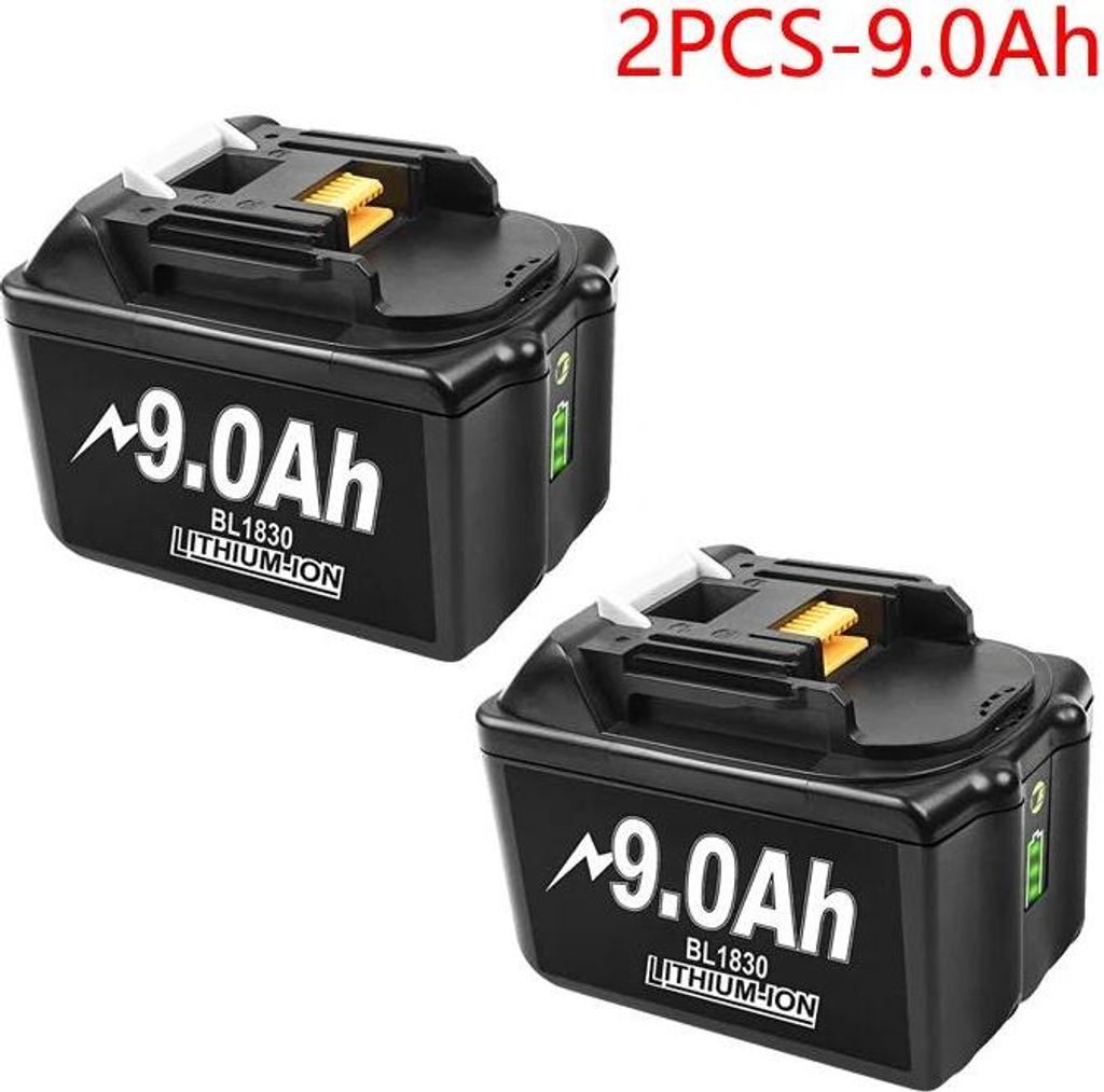 18V Akku für Makita, Li-Ion LXT, 9Ah, kompatibel mit BL1830B/BL1840B/BL1860/BL1890/BL1815 und LXT400, Grau