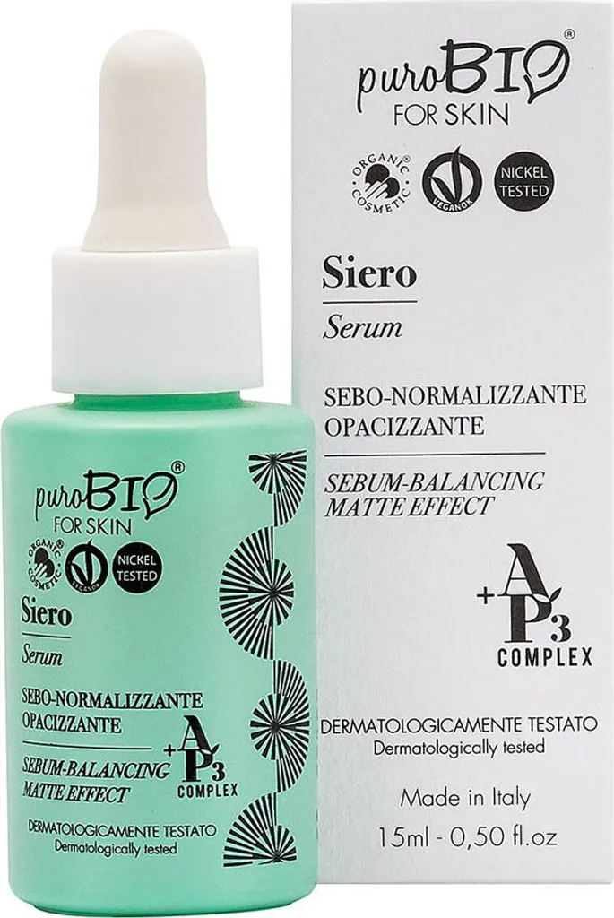 Siero Seboregolatore Viso 15ml - Trattamento Intensivo Pelle Grassa