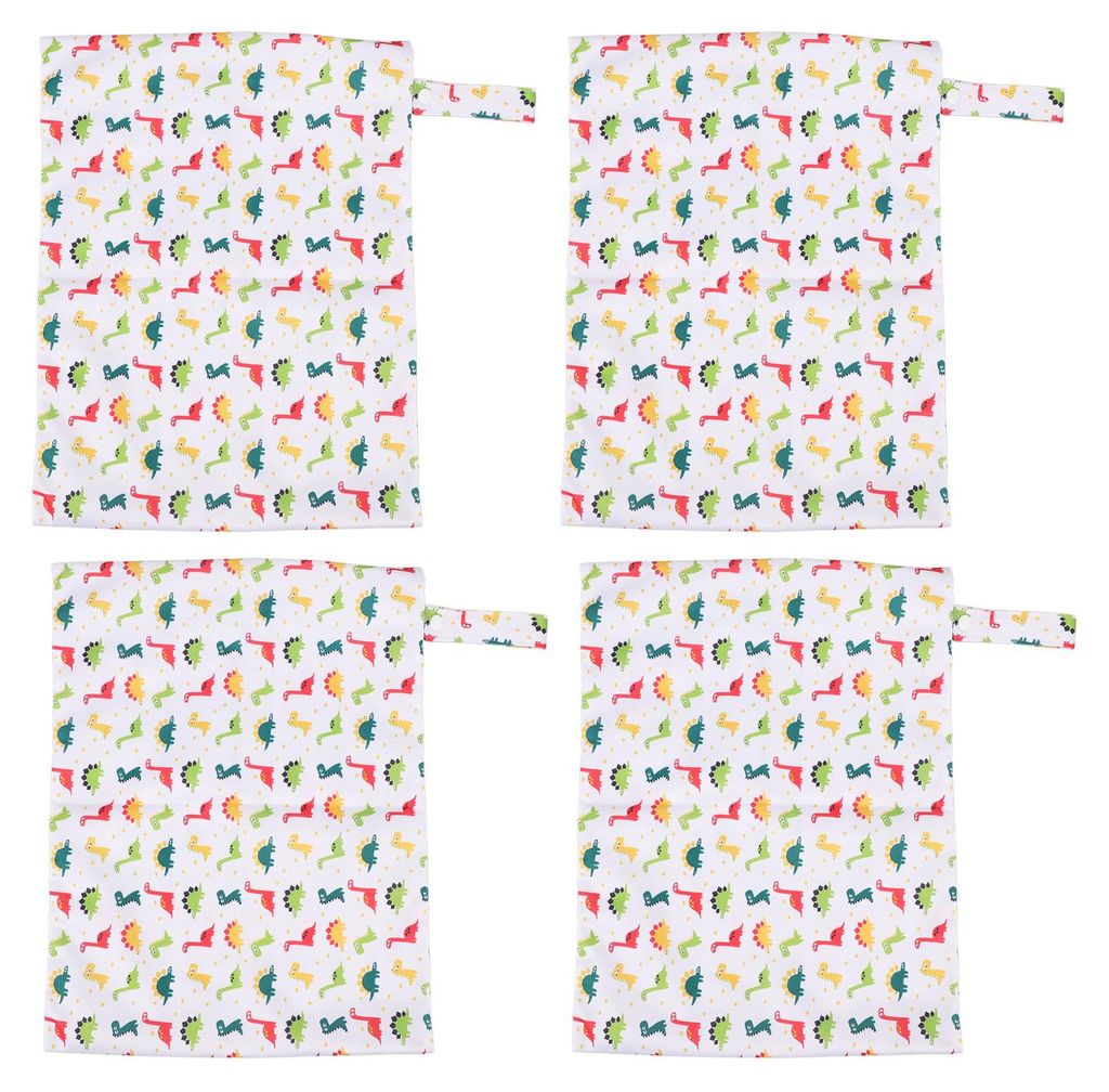 4er-Packung Kinderwagen-Hängetaschen aus bedruckter Baumwolle, wasserdicht, tragbar, mit Reißverschluss, 30 x 40 cm