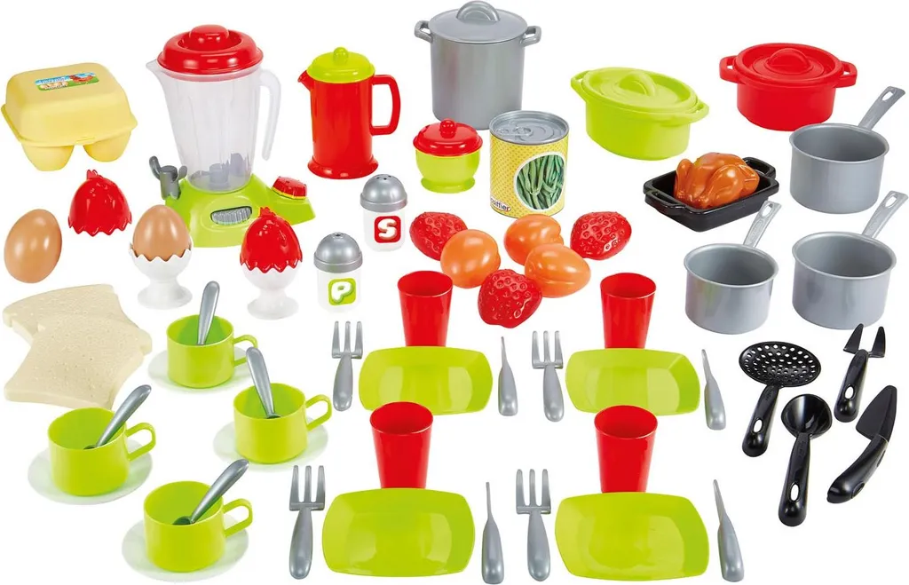 Ecoiffier 100% Chef Service de Dînette 33 Pièces avec Boîte de Rangement