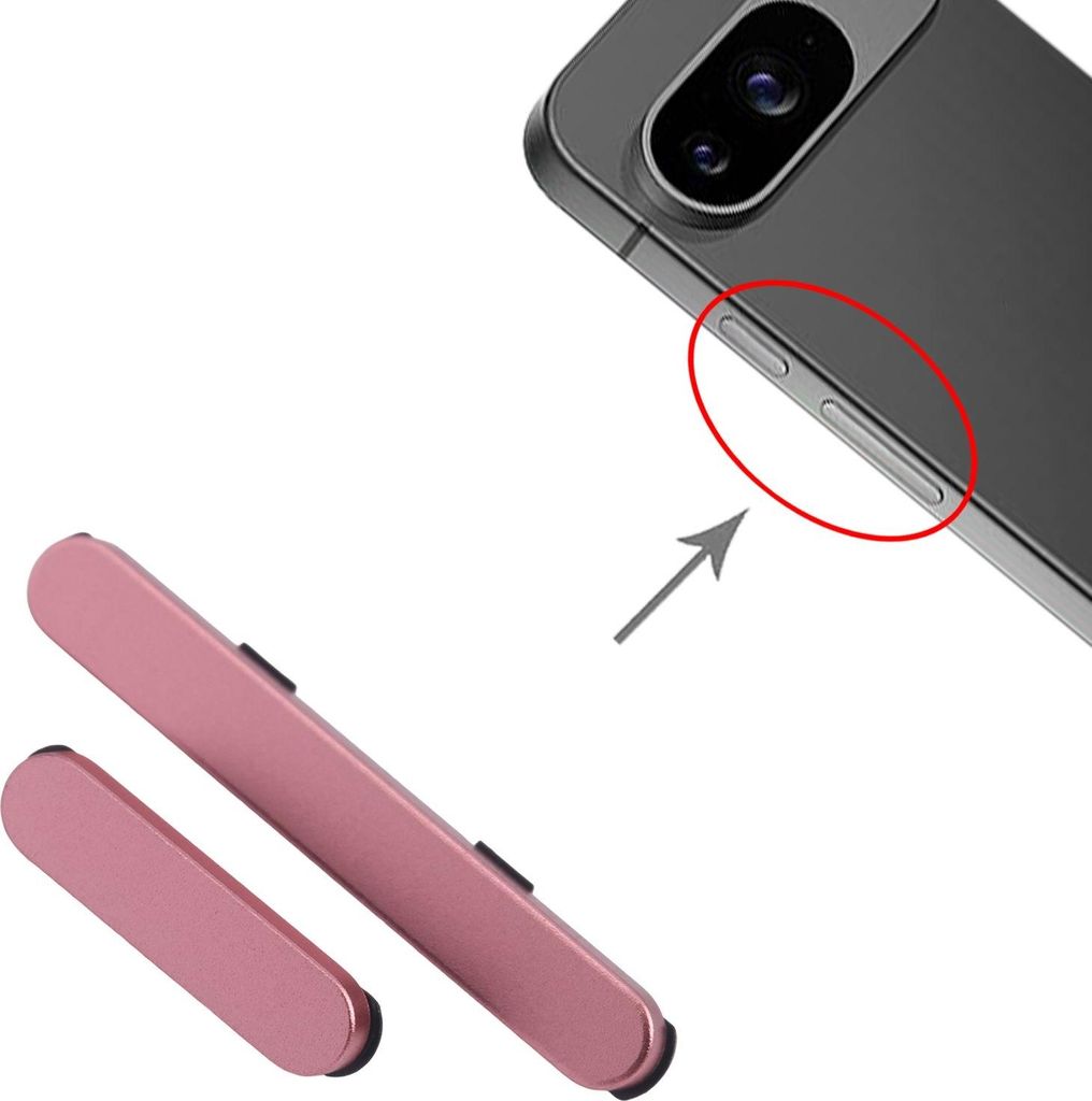 Für Google Pixel 9 Power Button und Lautstärketasten Ersatzteil Pink