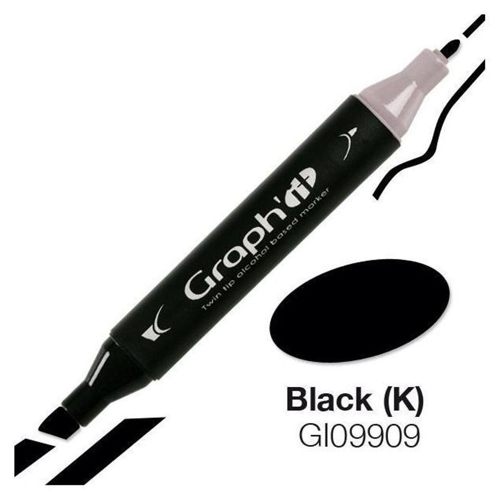 Graph'It Marker mit Doppelspitze - Schwarz Produktbild 