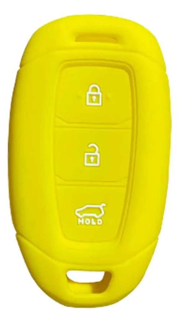 Boîtier à clés silicone jaune résistant et antichoc compatible universel
