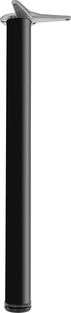 camar Tischfuß verstellbar 700-730mm rund ø 60mm, Metall Tischbein höhenverstellbar, Stahl schwarz lackiert
