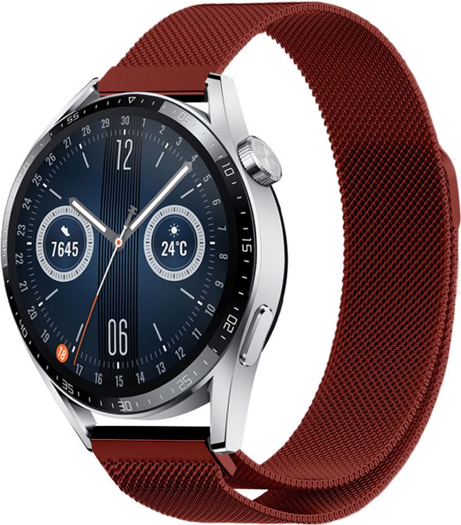 Strap-it Milanese - Kompatibel mit Huawei Watch GT 3Armband 46mmHochwertiger EdelstahlHuawei watch strap Armband mit Magnetverschluss für 22mmArmb...
