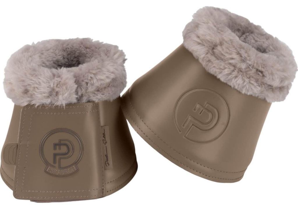 Eskadron Platinum Hufglocken, Sprungglocken " SOFTSLATE FAUX FUR " 1 Paar Größe - XL Farbe - smoky taupe