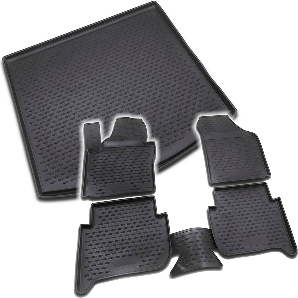 Gummi Kofferraumwanne + Fußmatten Set für VW Touran 1T, Bj. 11/2006-2015