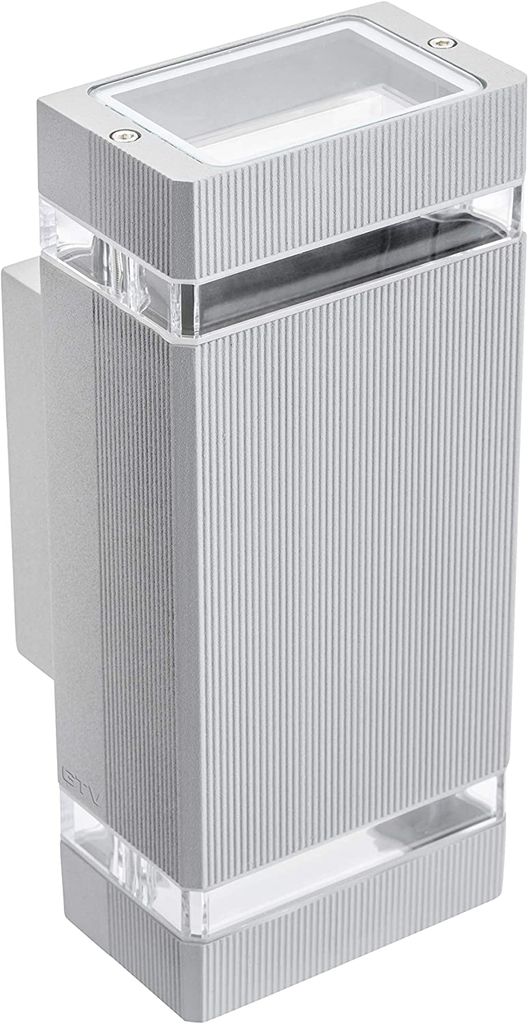 Beidseitige Wandleuchte NESSA, GU10, MAX. 2x50W, IP54, AC220-240V, 50/60Hz, grau