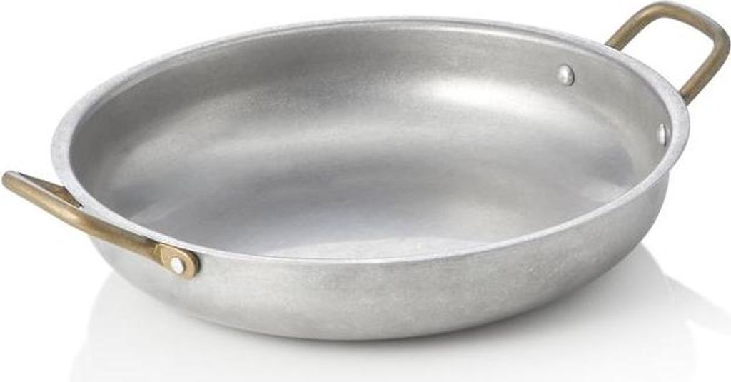 Servierpfanne STEEL & STYLE VINTAGE, mit 2 Messinggriffen, Ø 23 cm, 1 ltr., Chromnickelstahl