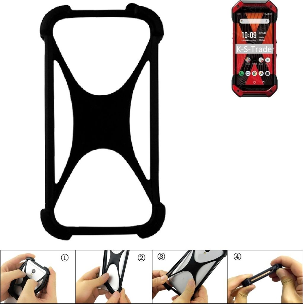 K-S-Trade Handy-Hülle Schutz-Hülle kompatibel mit Kyocera Torque 5G Silikon Bumper TPU Softcase Smartphone Stoßschutz, schwarz