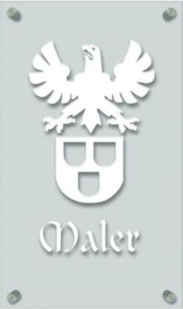 Zunftschild Handwerkerschild - Maler - beschriftet auf edler Acryl-Kunststoff-Platte – 309448 Color - weiß