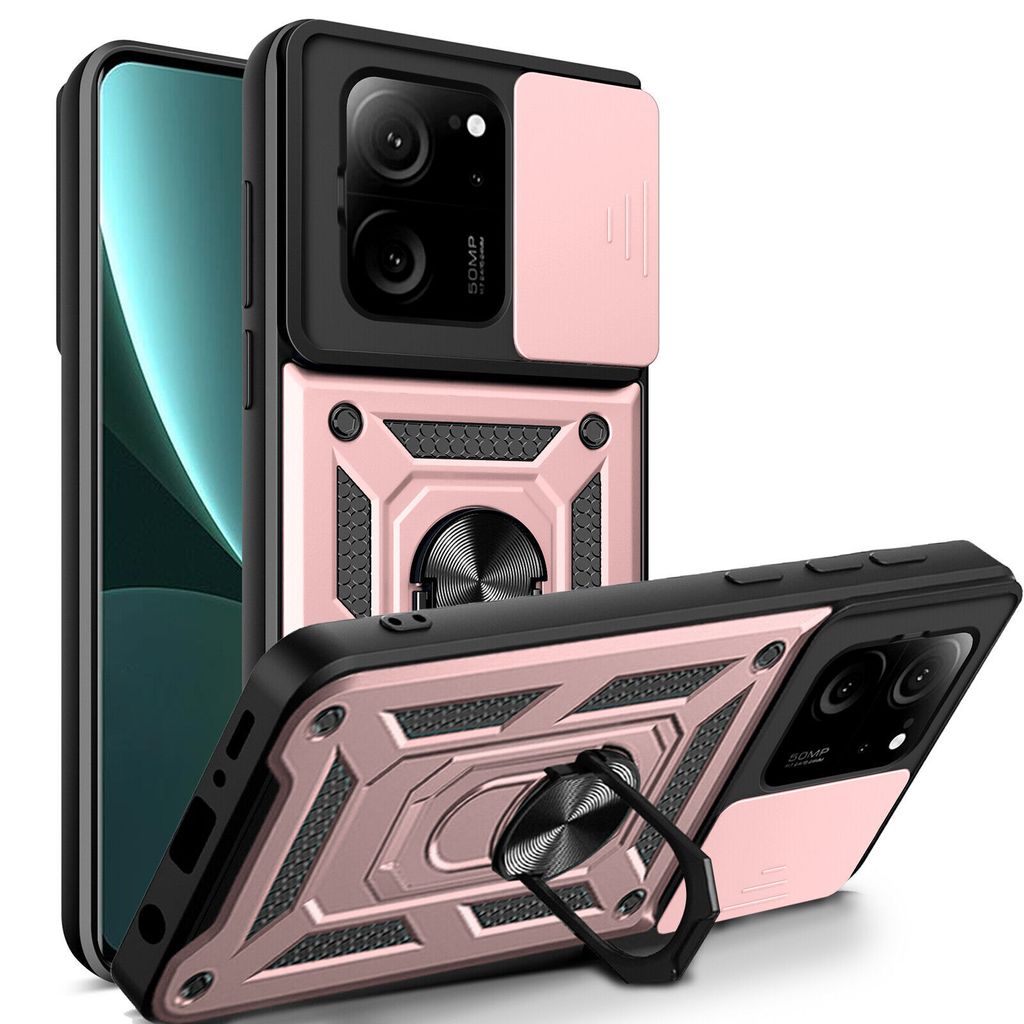 Outdoor Panzer Hülle Xiaomi 13T / 13T Pro Handyhülle Kameraschutz Ringhalter Rosegold
