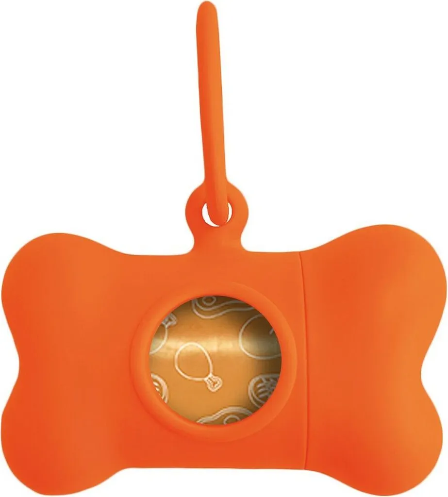 United Pets Bon Ton Neon Arancione: Dispenser Sacchetti Cane 8x4,2x5cm