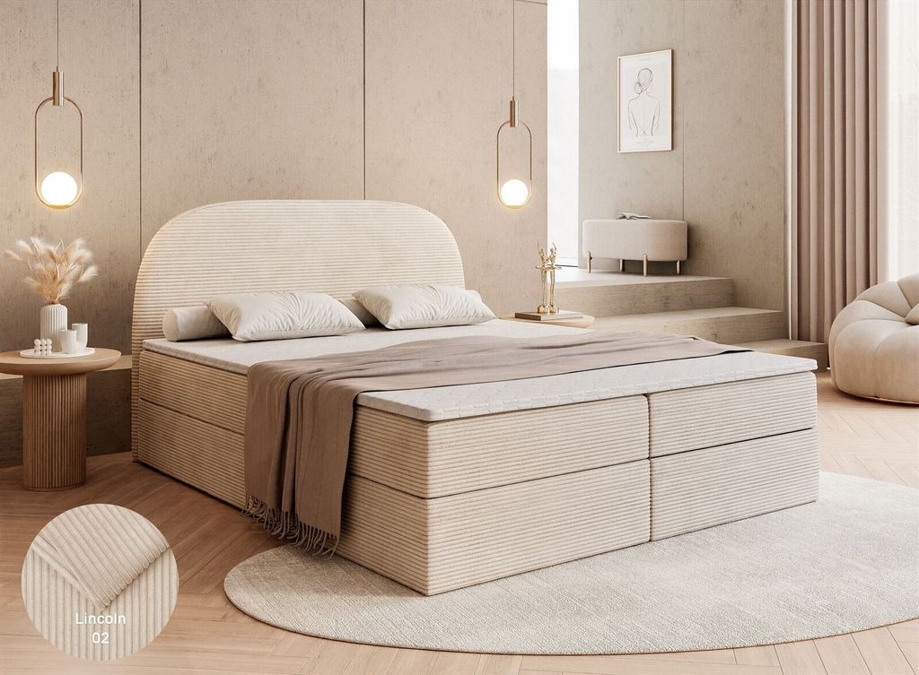 Kontinentalbett ALLURE mit Bettwäschebehälter 160x200 Lincoln 02
