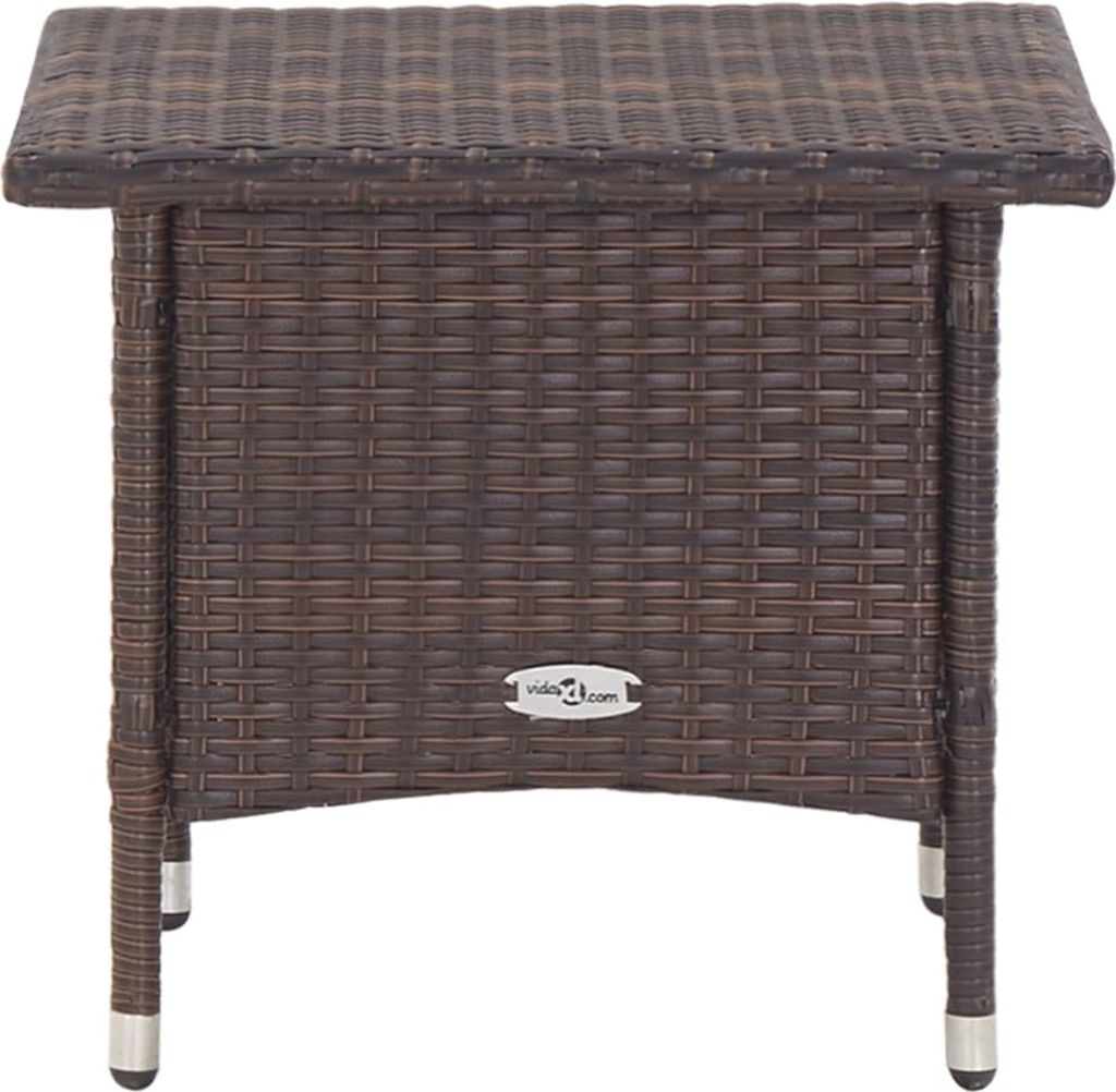vidaXL Tavolino marrone 50x50x47 cm in poly rattan Immagine del prodotto 