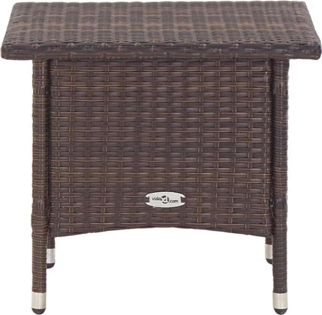vidaXL Table d'appoint brune 50x50x47 cm en poly rotin résistant