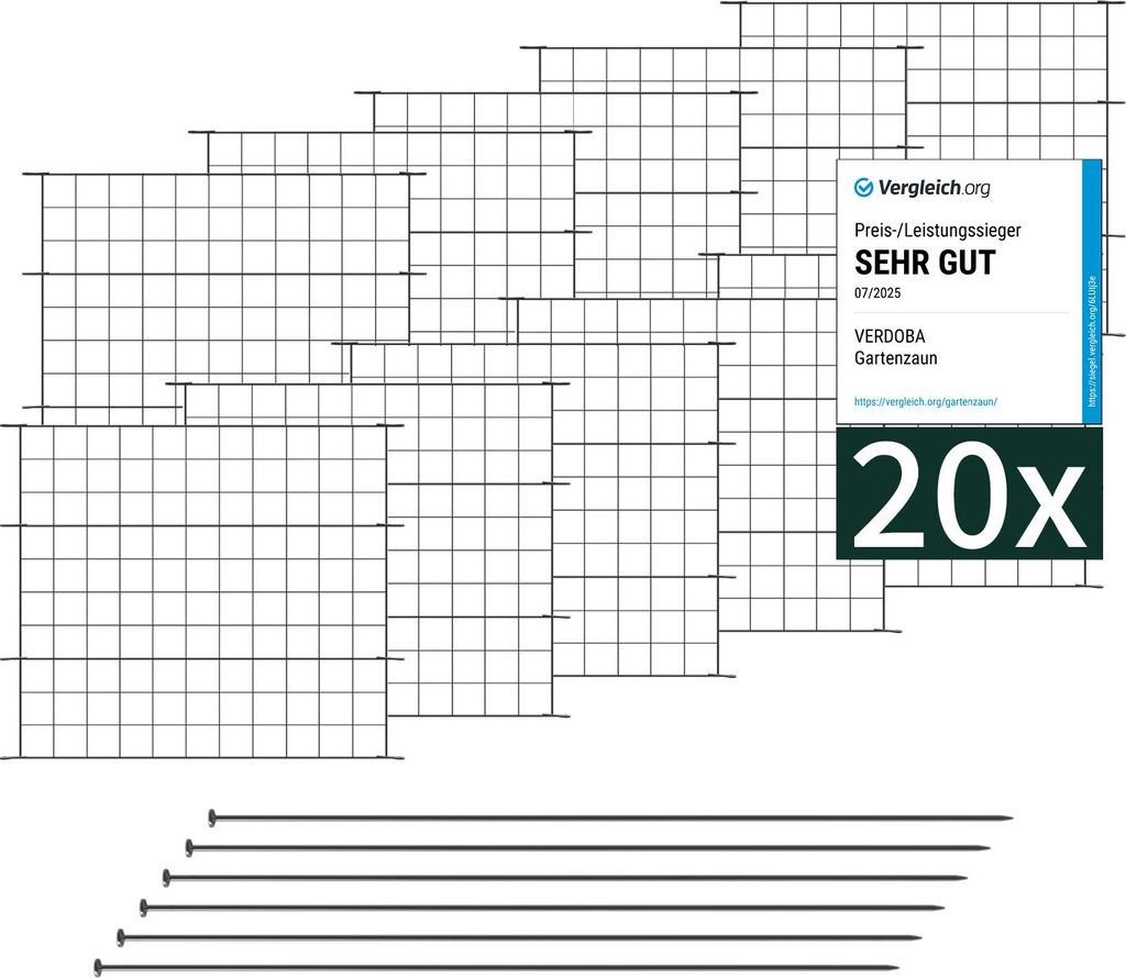 Teichzaun Gartenzaun Hundezaun - Metall Gitterzaun aus Zaunelementen