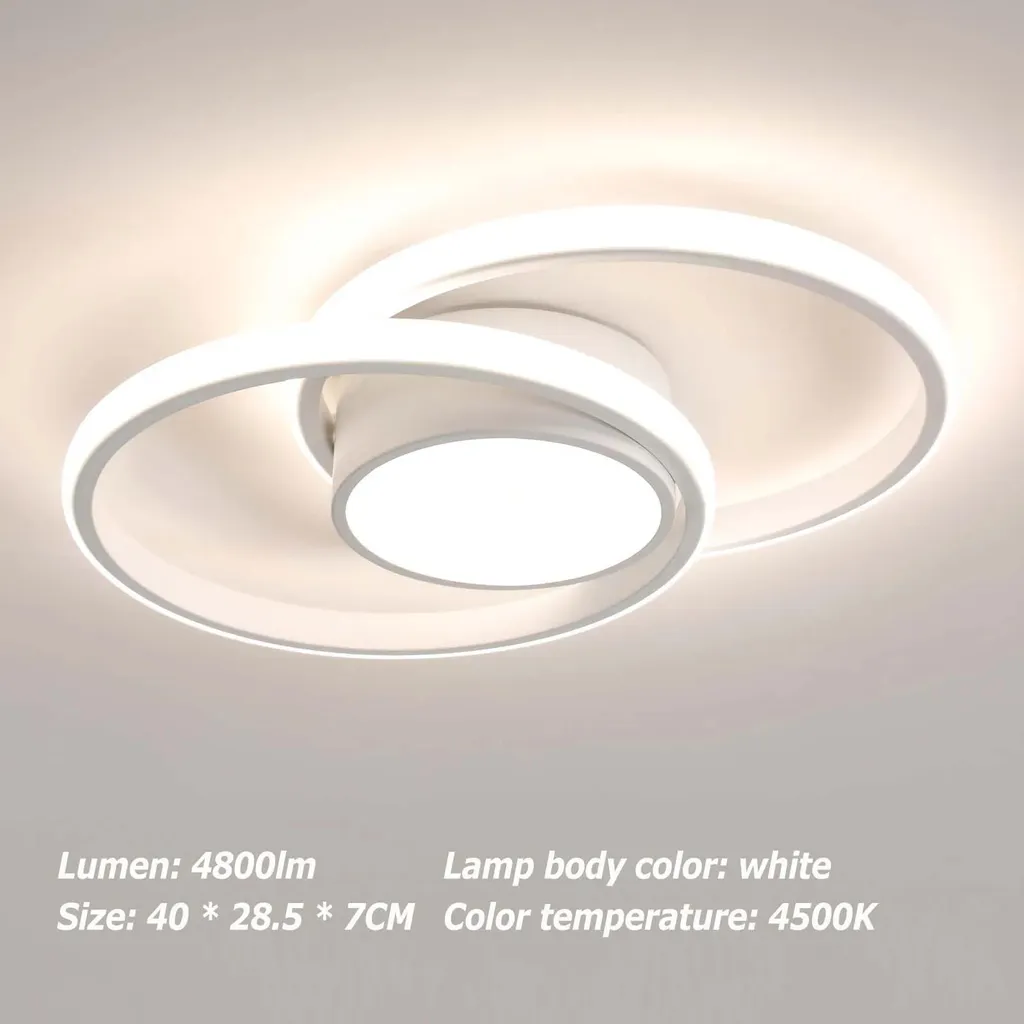 Plafonnier LED puissant 4800lm noir 42W diamètre 40cm blanc neutre